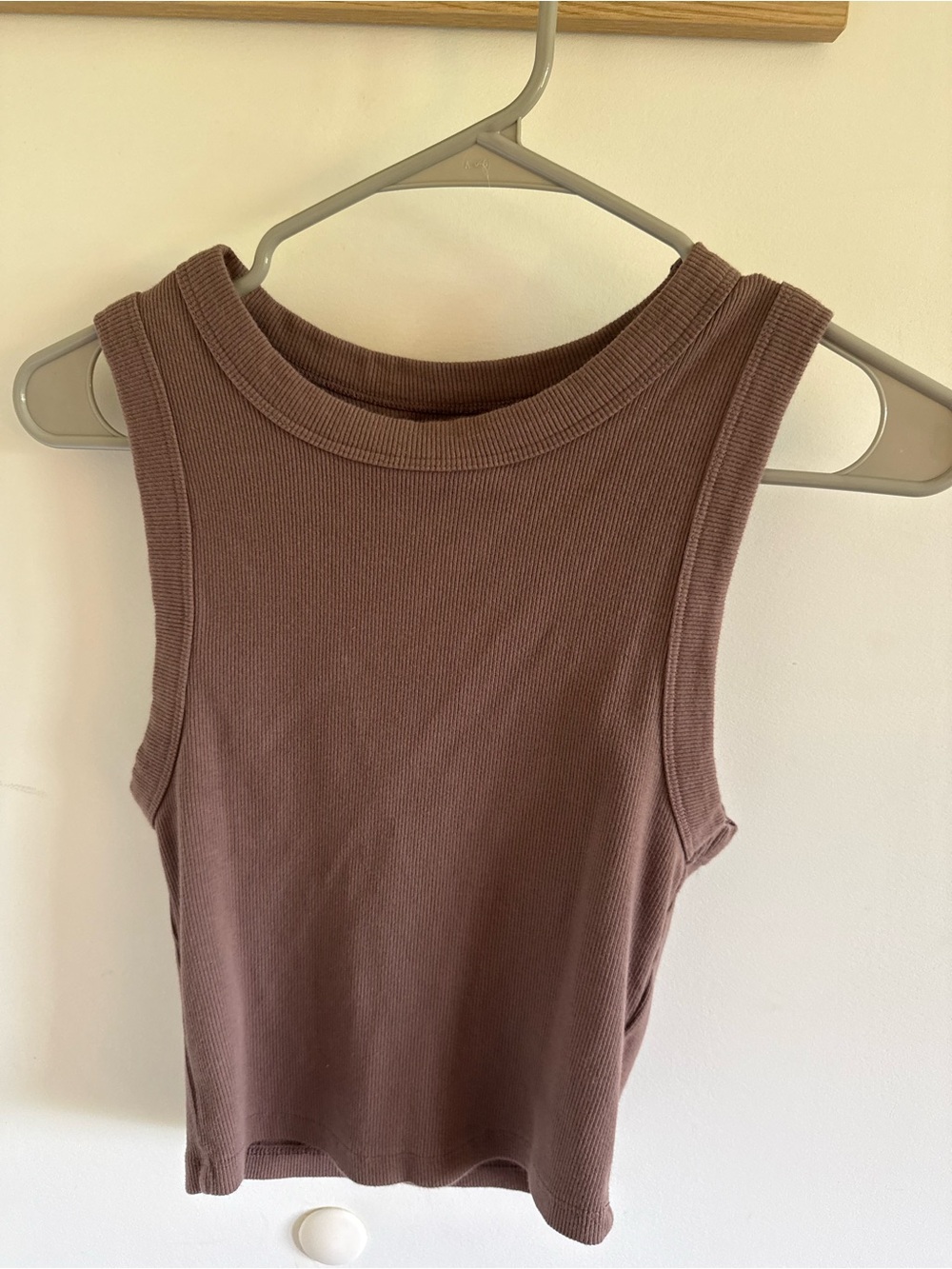 Abercrombie & Fitch Ribbed Tank Top in Brown